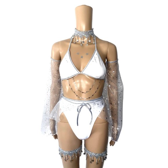 Stars and Moons Galaxy Celestial Rave Festival Outfit - Picture 4 of 5